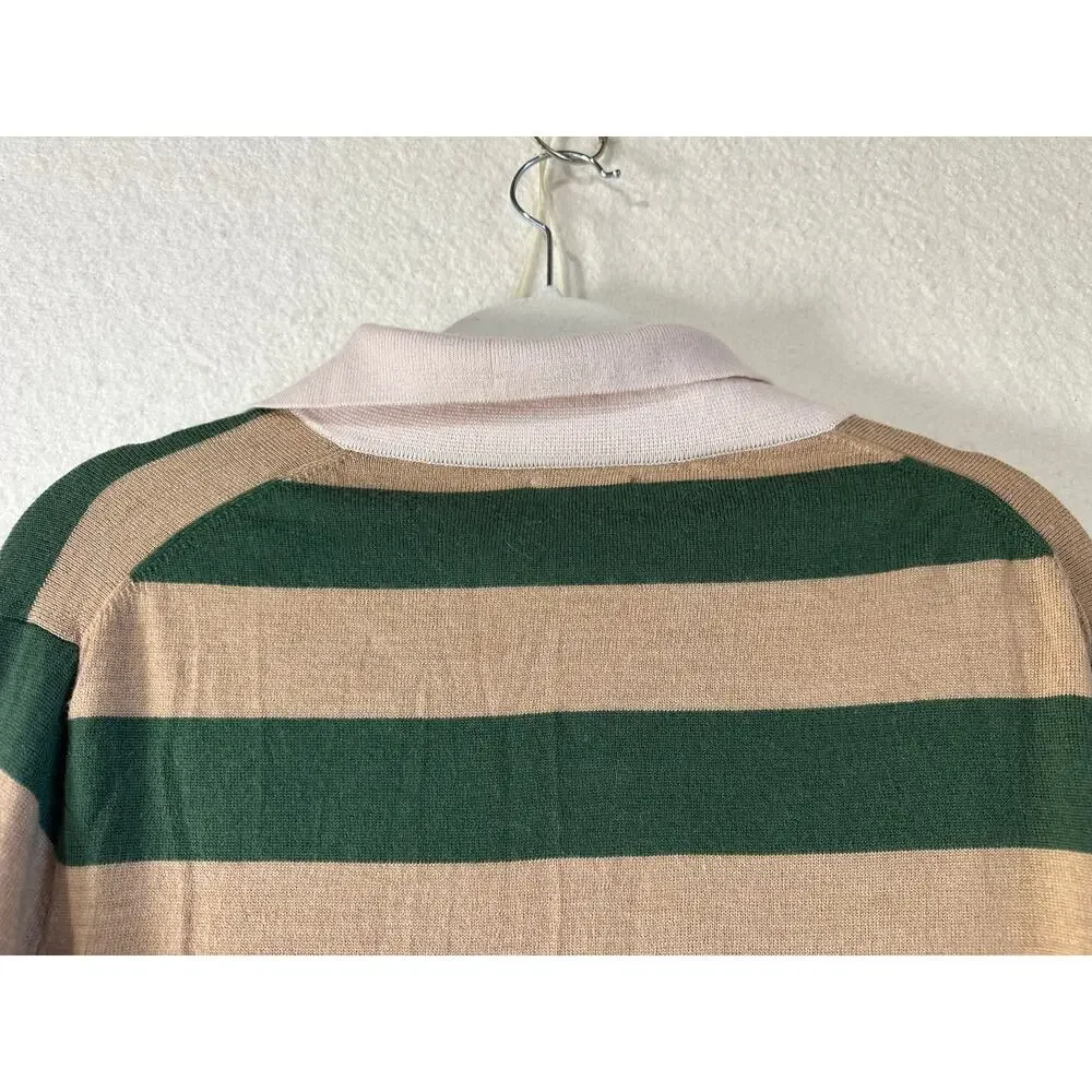 J.Crew Men's Rugged Merino Wool Rugby Sweater SZ L Fall Vibes Academia